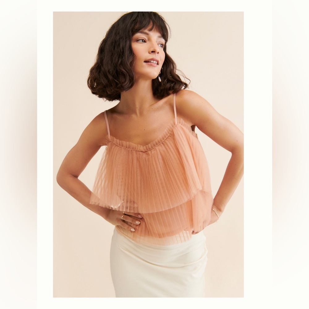 Anthropology Pleated Women's Tulle Top